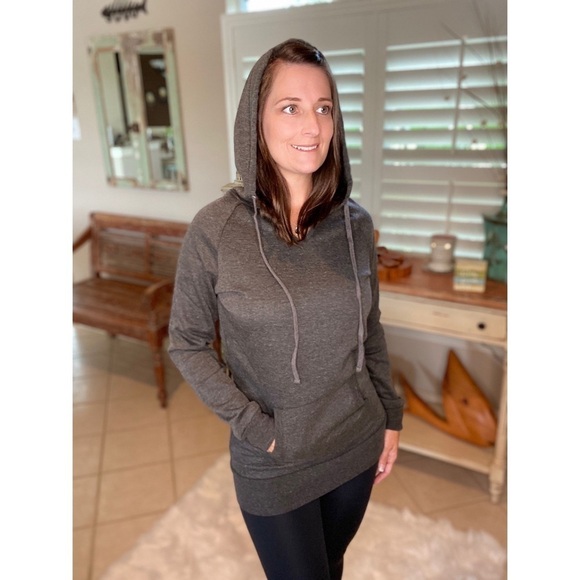 Drawstring Hoodie Kangaroo Pocket Gray 3520 - Picture 6 of 8